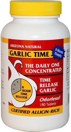 Garlic Time, 180 Tablets by Arizona Natural-Kosttillskott, Antibiotika, Vitlök