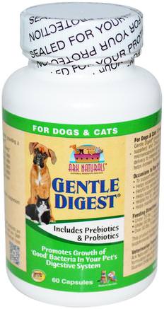 Gentle Digest, Includes Prebiotics & Probiotics, For Dogs & Cats, 60 Capsules by Ark Naturals-Husdjursvård, Husdjur Hundar, Husdjur Katter