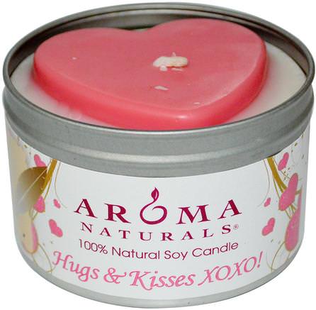 100% Natural Soy Candle, Hugs & Kisses XOXO!, 6.5 oz by Aroma Naturals-Ljus, Bad, Skönhet, Presentuppsättningar
