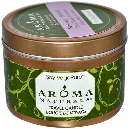 Soy VegePure, Travel Candle, Serenity, Ylang Ylang & Lavender, 2.8 oz (79.38 g) by Aroma Naturals-Bad, Skönhet, Ljus