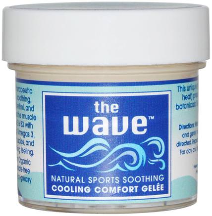 The Wave, Natural Sports Soothing, Cooling Comfort Gelee, 1 oz (30 g) by Aroma Naturals-Hälsa, Hud, Massageolja, Anti Smärta