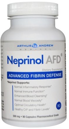 Neprinol AFD, Advanced Fibrin Defense, 500 mg, 90 Capsules by Arthur Andrew Medical-Kosttillskott, Enzymer, Arthur Andrew Medicinsk Neprinol, Serrapeptas