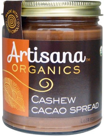 Organics, Cashew Cacao Spread, 8 oz (227 g) by Artisana-Mat, Nötkött, Cashew Smör