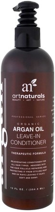 Organic Argan Oil Leave-In Conditioner, Therapeutic Formula, 12 fl oz (354.9 ml) by Artnaturals-Hälsa, Hud