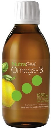 Nutra Sea, Omega-3, Zesty Lemon Flavor, 6.8 fl oz (200 ml) by Ascenta-Kosttillskott, Efa Omega 3 6 9 (Epa Dha), Dha, Epa, Ascenta Nutrasea