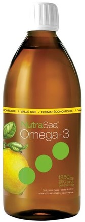 NutraSea, Omega-3, Zesty Lemon Flavor, 16.9 fl oz (500 ml) by Ascenta-Kosttillskott, Efa Omega 3 6 9 (Epa Dha), Flytande Olja, Ascenta Nutrasea