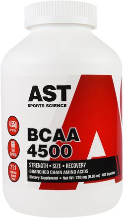 BCAA 4500, 462 Capsules by AST Sports Science-Kosttillskott, Aminosyror, Bcaa (Förgrenad Aminosyra)