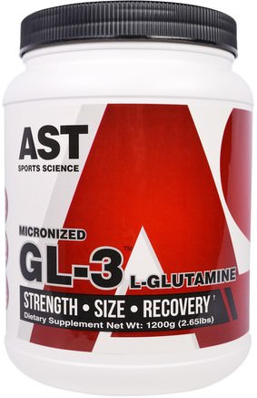 Micronized GL-3, L-Glutamine, 2.65 lbs (1200 g) by AST Sports Science-Kosttillskott, Aminosyror, L Glutamin, L Glutaminpulver