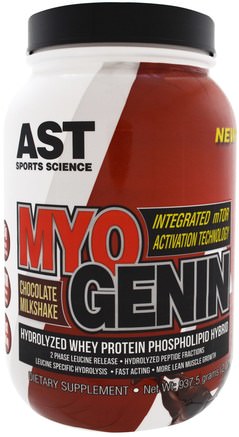 MyoGenin, Chocolate Milkshake, 2.07 lbs (937.5 g) by AST Sports Science-Kosttillskott, Vassleprotein