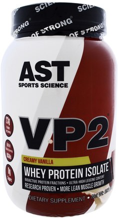VP2, Whey Protein Isolate, Creamy Vanilla, 2.12 lbs (960 g) by AST Sports Science-Kosttillskott, Vassleprotein