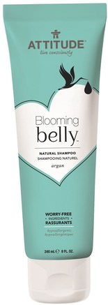 Blooming Belly, Natural Shampoo, Argan, 8 fl oz (240 ml) by ATTITUDE-Bad, Skönhet, Arganschampo, Hår, Hårbotten, Schampo, Balsam