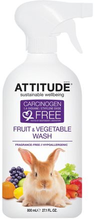 Fruit & Vegetable Wash, 27.1 fl oz (800 ml) by ATTITUDE-Hem, Hushållsrenare, Hushåll