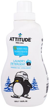 Little Ones, Laundry Detergent, Fragrance-Free, 35.5 fl oz (1.05 l) by ATTITUDE-Barns Hälsa, Barn Tvättmedel, Hushåll