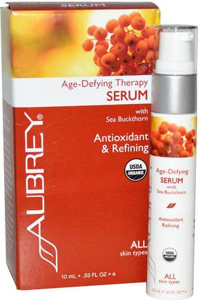 Age Defying Therapy Serum, 0.33 fl oz (10 ml) by Aubrey Organics-Ester-C Ansiktsvård, Hälsa, Hudserum, Havtorns Skönhet