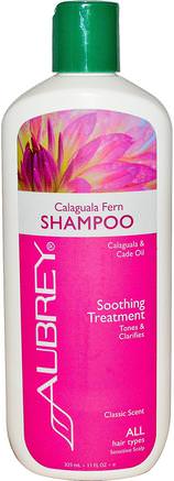 Calaguala Fern Shampoo, Soothing Treatment, All Hair Types, 11 fl oz (325 ml) by Aubrey Organics-Bad, Skönhet, Hår, Hårbotten, Schampo