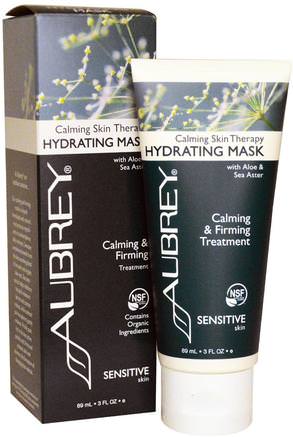 Calming Skin Therapy, Hydrating Mask, Sensitive Skin, 3 fl oz (89 ml) by Aubrey Organics-Skönhet, Ansiktsmasker
