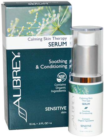 Calming Skin Therapy Serum, .5 fl oz (15 ml) by Aubrey Organics-Hälsa, Hudserum, Skönhet, Ansiktsvård, Hudtyp Rosacea, Känslig Hud