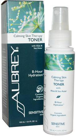 Calming Skin Therapy, Toner, Sensitive Skin, 3.4 fl oz (100 ml) by Aubrey Organics-Skönhet, Ansikts Toner, Hud