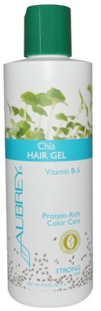 Chia Hair Gel, Strong Hold, 8 fl oz (237 ml) by Aubrey Organics-Bad, Skönhet, Hår Styling Gel, Omega Bad