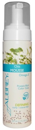 Chia Mousse, Defining, Curly / Coarse Hair, 7 fl oz (207 ml) by Aubrey Organics-Bad, Skönhet, Hår Styling Gel