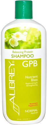 GPB Balancing Protein Shampoo, Rosemary Peppermint, Normal, 11 fl oz (325 ml) by Aubrey Organics-Bad, Skönhet, Hår, Hårbotten, Schampo