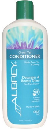 Green Tea Conditioner, Matcha Green Tea & Ginseng, Mandarin Splash, 11 fl oz (325 ml) by Aubrey Organics-Bad, Skönhet, Balsam, Hår, Hårbotten, Schampo, Balsam