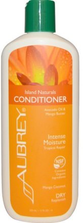 Island Naturals Conditioner, Tropical Repair, Dry Replenish, 11 fl oz (325 ml) by Aubrey Organics-Bad, Skönhet, Balsam, Hår, Hårbotten, Schampo, Balsam
