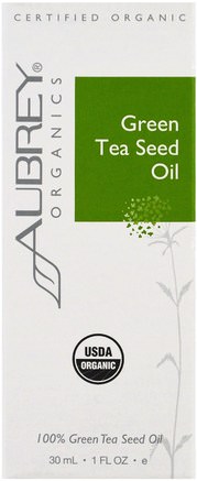 Organic Green Tea Seed Oil, 1 fl oz (30 ml) by Aubrey Organics-Hälsa, Kvinnor, Hud, Skönhet, Ansiktsvård