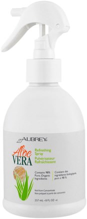 Refreshing Spray, Aloe Vera, 8 fl oz (237 ml) by Aubrey Organics-Hälsa, Hud, Aloe Vera Lotion Kräm Gel