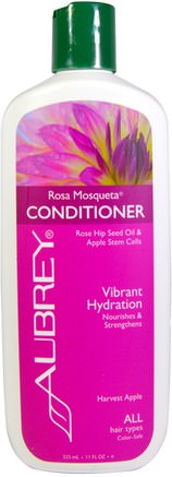 Rosa Mosqueta Conditioner, Vibrant Hydration, Harvest Apple, 11 fl oz (325 ml) by Aubrey Organics-Bad, Skönhet, Balsam, Hår, Hårbotten, Schampo, Balsam