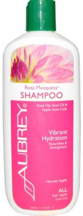 Rosa Mosqueta Shampoo, Vibrant Hydration, All Hair Types, 11 fl oz (325 ml) by Aubrey Organics-Bad, Skönhet, Schampo, Hår, Hårbotten, Balsam
