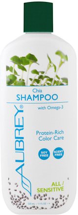 Shampoo, Color Care, All/Sensitive, Chia, 11 fl oz (325 ml) by Aubrey Organics-Bad, Skönhet, Hår, Hårbotten, Schampo