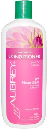 Swimmers Conditioner, pH Neutralizer, All Hair Types, 11 fl oz (325 ml) by Aubrey Organics-Bad, Skönhet, Hår, Hårbotten, Balsam