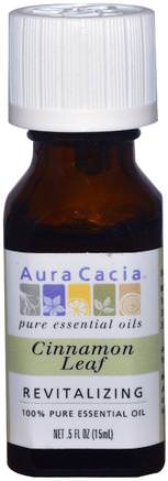 100% Pure Essential Oil, Cinnamon Leaf, Revitalizing.5 fl oz (15 ml) by Aura Cacia-Bad, Skönhet, Aromaterapi Eteriska Oljor, Kanelolja