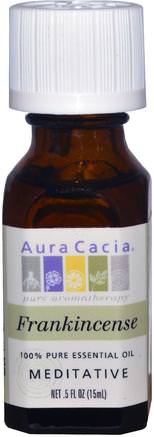 100% Pure Essential Oil, Frankincense, Meditative.5 fl oz (15 ml) by Aura Cacia-Bad, Skönhet, Aromaterapi Eteriska Oljor, Rökolja Olja