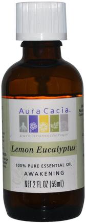 100% Pure Essential Oil, Lemon Eucalyptus, 2 fl oz (59 ml) by Aura Cacia-Bad, Skönhet, Aromterapi Eteriska Oljor, Citronolja, Eukalyptusolja