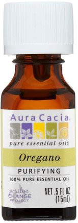 100% Pure Essential Oil, Oregano, Purifying.5 fl oz (15 ml) by Aura Cacia-Kosttillskott, Oregano Olja, Oregano Oljevätska, Bad, Skönhet, Aromterapi Eteriska Oljor