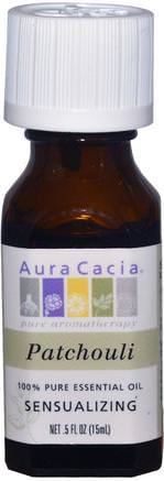 100% Pure Essential Oil, Patchouli.5 fl oz (15 ml) by Aura Cacia-Bad, Skönhet, Aromterapi Eteriska Oljor, Patchouli Olja