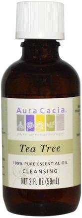 100% Pure Essential Oil, Tea Tree, 2 fl oz (59 ml) by Aura Cacia-Bad, Skönhet, Aromterapi Eteriska Oljor, Tea Tree Olja