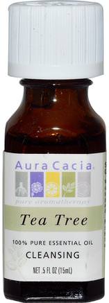 100% Pure Essential Oil, Tea Tree.5 fl oz (15 ml) by Aura Cacia-Bad, Skönhet, Aromterapi Eteriska Oljor, Tea Tree Olja