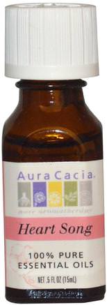 100% Pure Essential Oils, Heart Song.5 fl oz (15 ml) by Aura Cacia-Bad, Skönhet, Aromaterapi Eteriska Oljor