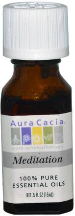 100% Pure Essential Oils, Meditation, 0.5 fl oz (15 ml) by Aura Cacia-Bad, Skönhet, Aromaterapi Eteriska Oljor