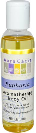 Aromatherapy Body Oil, Euphoric Ylang Ylang, 4 fl oz (118 ml) by Aura Cacia-Hälsa, Hud, Massageolja