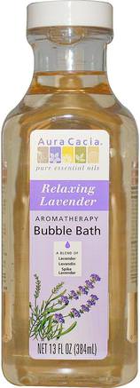 Aromatherapy Bubble Bath, Relaxing Lavender, 13 fl oz (384 ml) by Aura Cacia-Bad, Skönhet, Bubbelbad