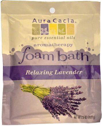 Aromatherapy Foam Bath, Relaxing Lavender, 2.5 oz (70.9 g) by Aura Cacia-Bad, Skönhet, Badsalter