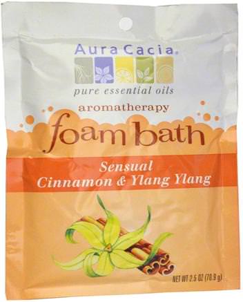 Aromatherapy Foam Bath, Sensual Cinnamon & Ylang Ylang, 2.5 oz (70.9 g) by Aura Cacia-Bad, Skönhet, Badsalter