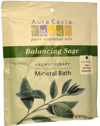 Aromatherapy Mineral Bath, Balancing Sage, 2.5 oz (70.9 g) by Aura Cacia-Bad, Skönhet, Badsalter