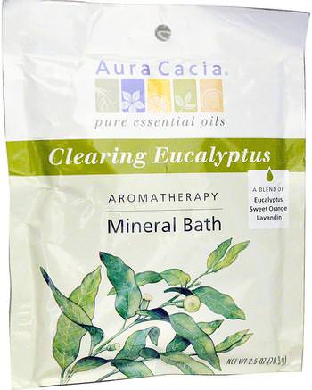Aromatherapy Mineral Bath, Clearing Eucalyptus, 2.5 oz (70.9 g) by Aura Cacia-Bad, Skönhet, Badsalter
