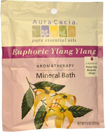 Aromatherapy Mineral Bath, Euphoric Ylang Ylang, 2.5 oz (70.9 g) by Aura Cacia-Bad, Skönhet, Badsalter