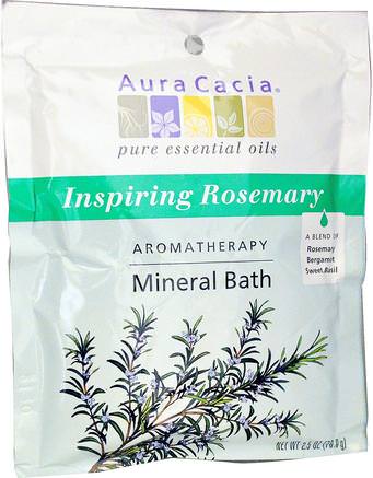 Aromatherapy Mineral Bath, Inspiring Rosemary, 2.5 oz (70.9 g) by Aura Cacia-Bad, Skönhet, Badsalter